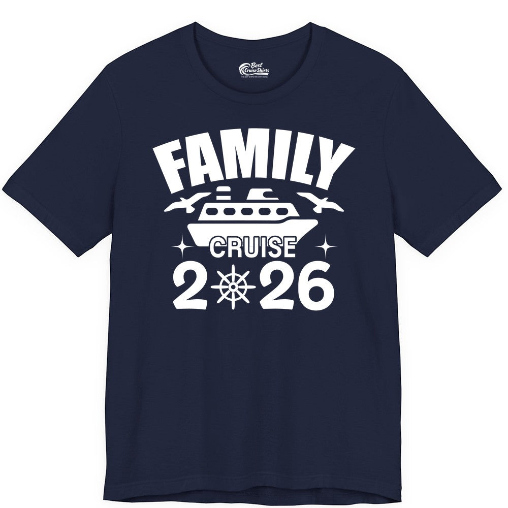 Family Cruise 2026 Shirt - Matching Cruise Vacation Shirt for Families (Premium Tee) in Navy - Family Cruise 2026 Matching Nautical Ship Shirt for Group Trips