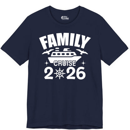 Family Cruise 2026 Shirt - Matching Cruise Vacation Shirt for Families (Premium Tee) in Navy - Family Cruise 2026 Matching Nautical Ship Shirt for Group Trips