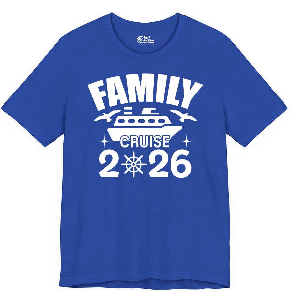 Family Cruise 2026 Shirt - Matching Cruise Vacation Shirt for Families (Premium Tee) in True Royal - Family Cruise 2026 Matching Nautical Ship Shirt for Group Trips