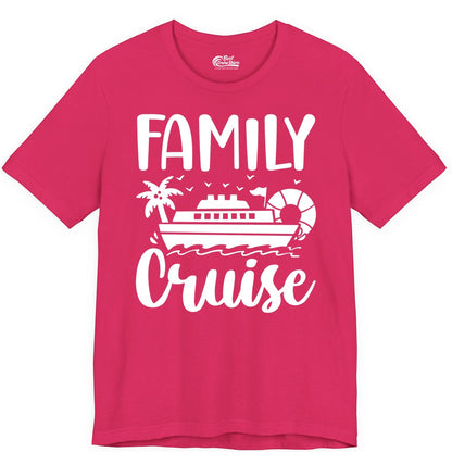 Family Cruise Shirt - Matching Cruise Vacation Tee for Families (Premium Tee) in Fuchsia - Family Cruise Shirt - Tropical Palm and Cruise Ship Vacation Design