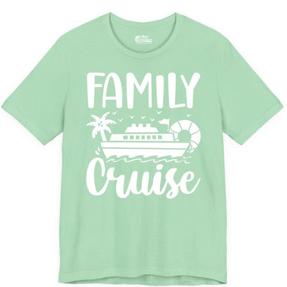 Family Cruise Shirt - Matching Cruise Vacation Tee for Families (Premium Tee) in Mint - Family Cruise Shirt - Tropical Palm and Cruise Ship Vacation Design