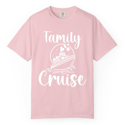 Family Cruise Shirt - Fun Group Cruise Shirt for Vacation Trips (Comfort Color) in Blossom - Family Cruise Shirt - Playful Nautical Ship Graphic Group Cruise Tee