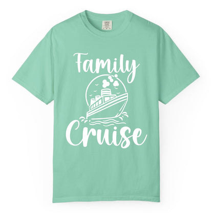 Family Cruise Shirt - Fun Group Cruise Shirt for Vacation Trips (Comfort Color) in Island Reef - Family Cruise Shirt - Playful Nautical Ship Graphic Group Cruise Tee