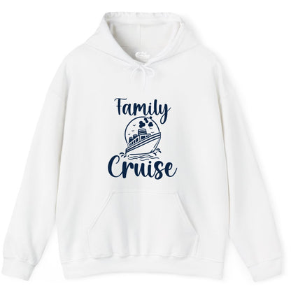 Family Cruise Shirt - Fun Group Cruise Shirt for Vacation Trips (Hoodie) in White - Family Cruise Shirt - Playful Nautical Ship Graphic Group Cruise Tee