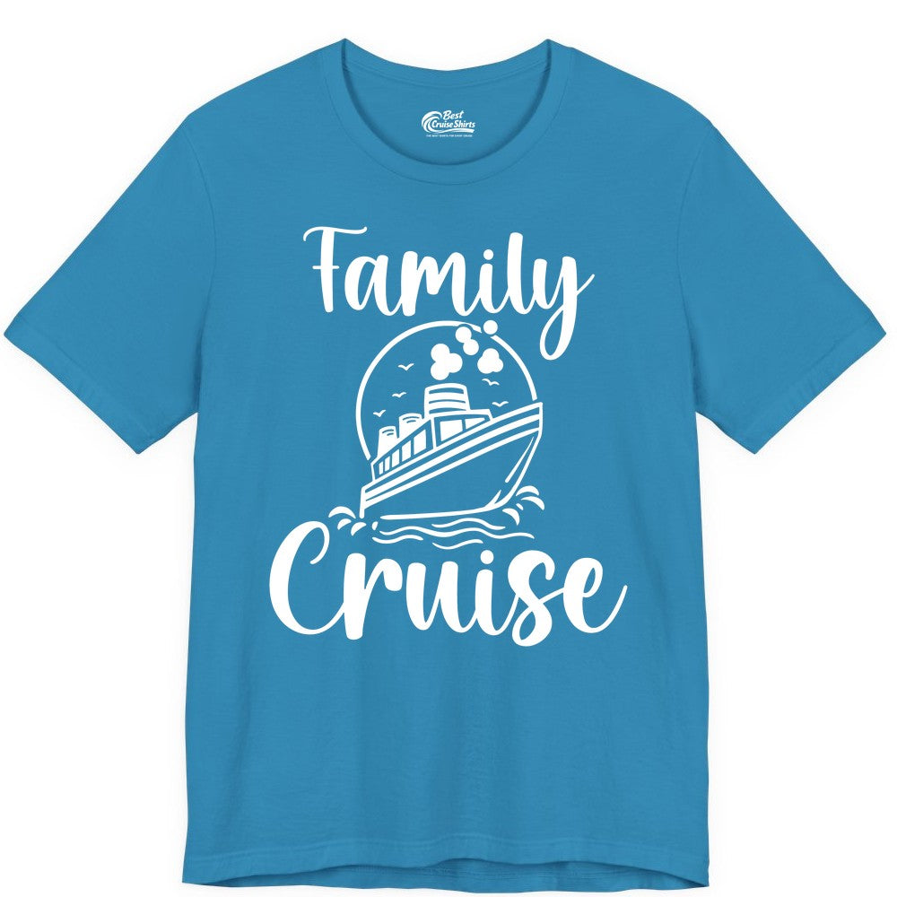Family Cruise Shirt - Fun Group Cruise Shirt for Vacation Trips (Premium Tee) in Aqua - Family Cruise Shirt - Playful Nautical Ship Graphic Group Cruise Tee