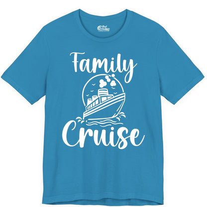 Family Cruise Shirt - Fun Group Cruise Shirt for Vacation Trips (Premium Tee) in Aqua - Family Cruise Shirt - Playful Nautical Ship Graphic Group Cruise Tee