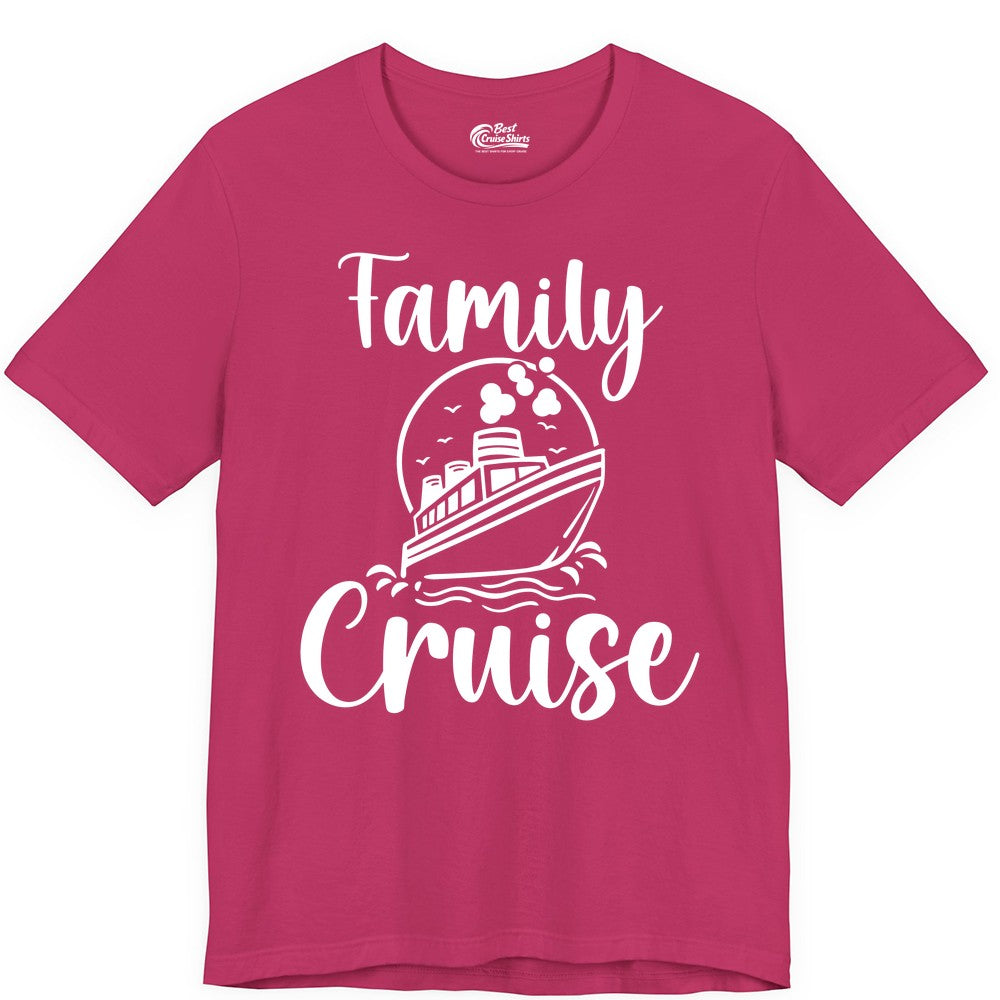 Family Cruise Shirt - Fun Group Cruise Shirt for Vacation Trips (Premium Tee) in Berry - Family Cruise Shirt - Playful Nautical Ship Graphic Group Cruise Tee