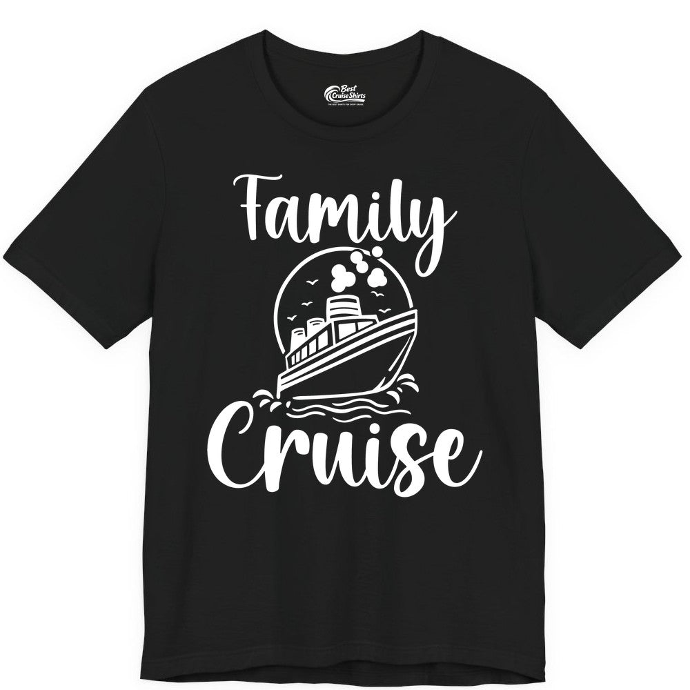 Family Cruise Shirt - Fun Group Cruise Shirt for Vacation Trips (Premium Tee) in Black - Family Cruise Shirt - Playful Nautical Ship Graphic Group Cruise Tee