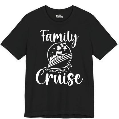Family Cruise Shirt - Fun Group Cruise Shirt for Vacation Trips (Premium Tee) in Black - Family Cruise Shirt - Playful Nautical Ship Graphic Group Cruise Tee