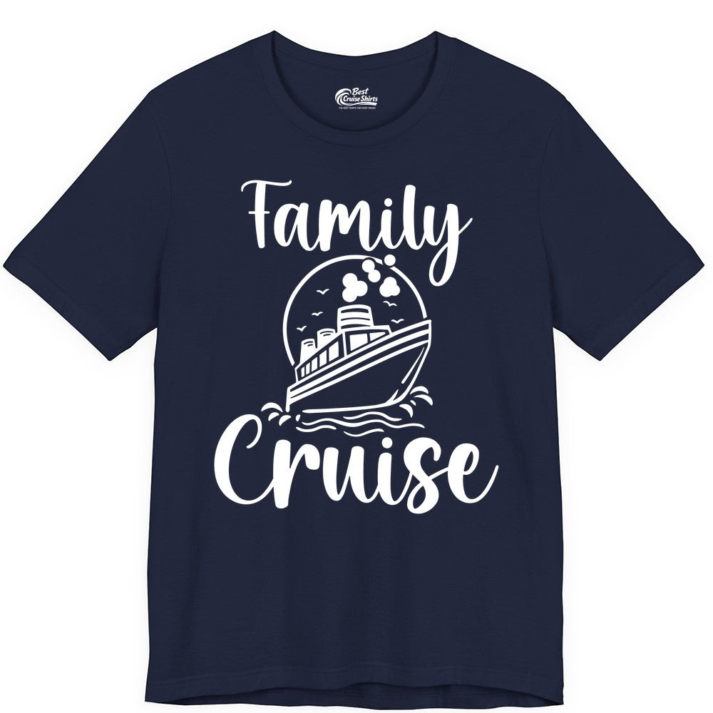 Family Cruise Shirt - Fun Group Cruise Shirt for Vacation Trips (Premium Tee) in Navy - Family Cruise Shirt - Playful Nautical Ship Graphic Group Cruise Tee
