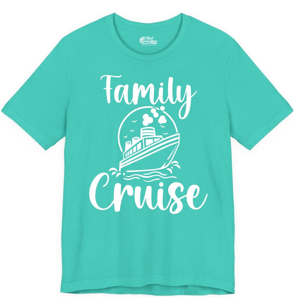 Family Cruise Shirt - Fun Group Cruise Shirt for Vacation Trips (Premium Tee) in Teal - Family Cruise Shirt - Playful Nautical Ship Graphic Group Cruise Tee