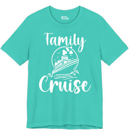 Family Cruise Shirt - Fun Group Cruise Shirt for Vacation Trips (Premium Tee) in Teal - Family Cruise Shirt - Playful Nautical Ship Graphic Group Cruise Tee