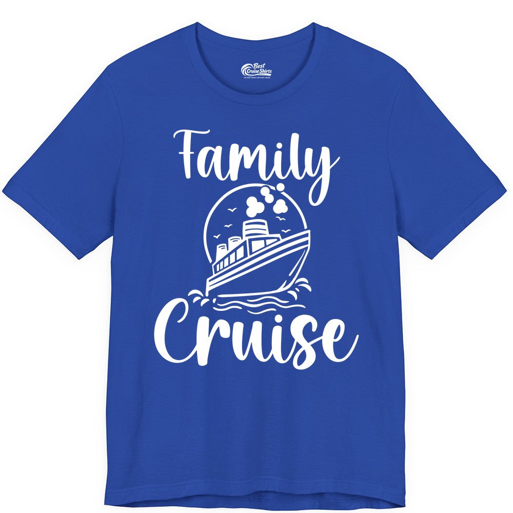 Family Cruise Shirt - Fun Group Cruise Shirt for Vacation Trips (Premium Tee) in True Royal - Family Cruise Shirt - Playful Nautical Ship Graphic Group Cruise Tee