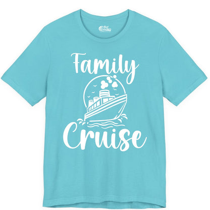 Family Cruise Shirt - Fun Group Cruise Shirt for Vacation Trips (Premium Tee) in Turquoise - Family Cruise Shirt - Playful Nautical Ship Graphic Group Cruise Tee