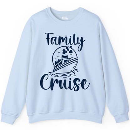 Family Cruise Shirt - Fun Group Cruise Shirt for Vacation Trips (Sweatshirt) in Light Blue - Family Cruise Shirt - Playful Nautical Ship Graphic Group Cruise Tee