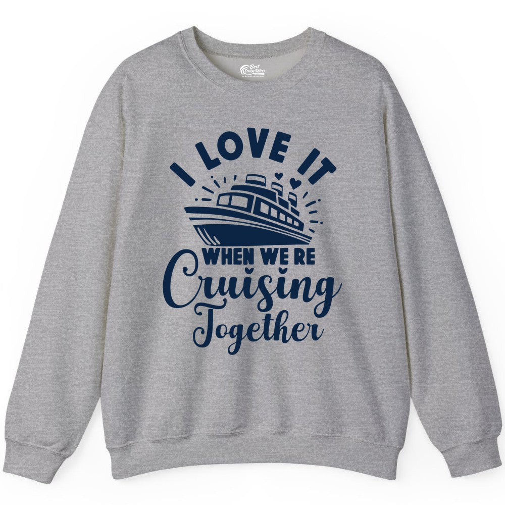 Romantic Cruise Ship Cruising Together Shirt With Hearts Design Sweatshirt - View 8 - Best Cruise Shirts