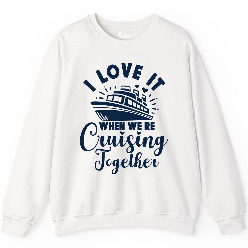 Romantic Cruise Ship Cruising Together Shirt With Hearts Design Sweatshirt - View 9 - Best Cruise Shirts