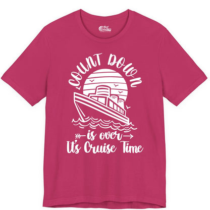 Cruise Countdown Shirt - Nautical Vacation Tee for Cruise Travelers (Premium Tee) in Berry - Countdown Is Over Cruise Time Nautical Monochrome Shirt