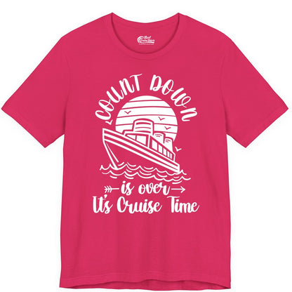 Cruise Countdown Shirt - Nautical Vacation Tee for Cruise Travelers (Premium Tee) in Fuchsia - Countdown Is Over Cruise Time Nautical Monochrome Shirt