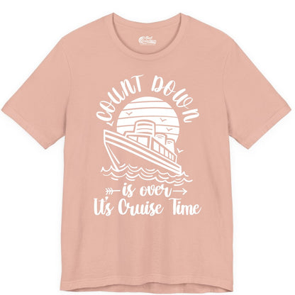 Cruise Countdown Shirt - Nautical Vacation Tee for Cruise Travelers (Premium Tee) in Peach - Countdown Is Over Cruise Time Nautical Monochrome Shirt