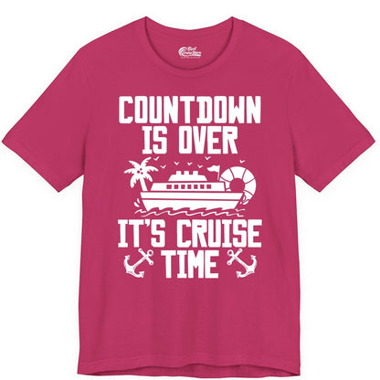 Cruise Time Shirt - Funny Cruise Countdown Over Family Apparel (Premium Tee) in Berry - Countdown Is Over It’s Cruise Time Shirt - Nautical Family Vacation Apparel