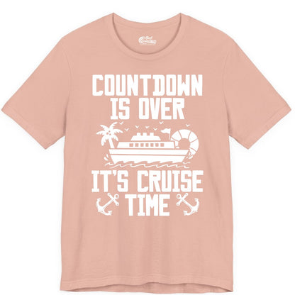 Cruise Time Shirt - Funny Cruise Countdown Over Family Apparel (Premium Tee) in Peach - Countdown Is Over It’s Cruise Time Shirt - Nautical Family Vacation Apparel
