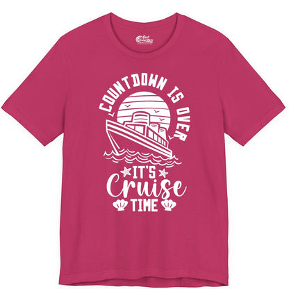 It's Cruise Time Shirt - Funny Cruise Countdown Vacation Tee (Premium Tee) in Berry - Countdown Is Over - It's Cruise Time Nautical Vacation Shirt