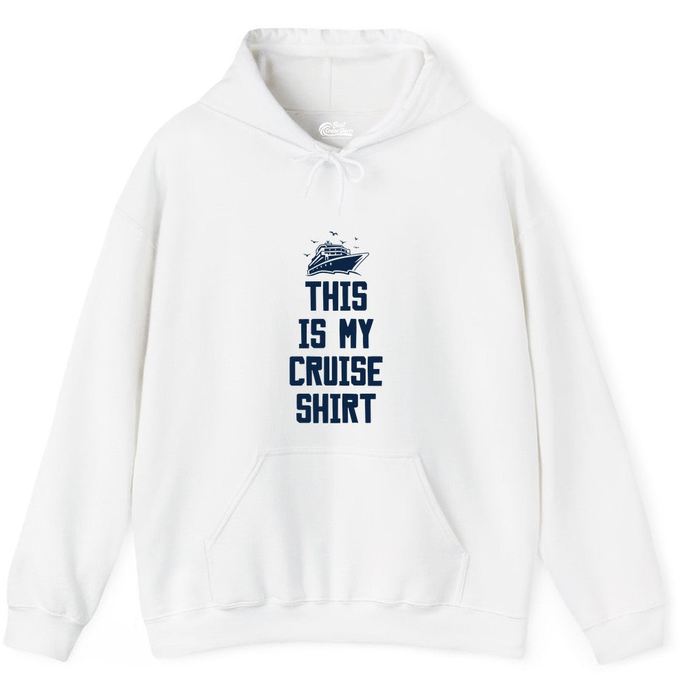 This Is My Cruise Shirt - Funny Cruise Vacation Shirt for Travelers (Hoodie) in White - This Is My Cruise Shirt Bold Cruise Ship Graphic Tee