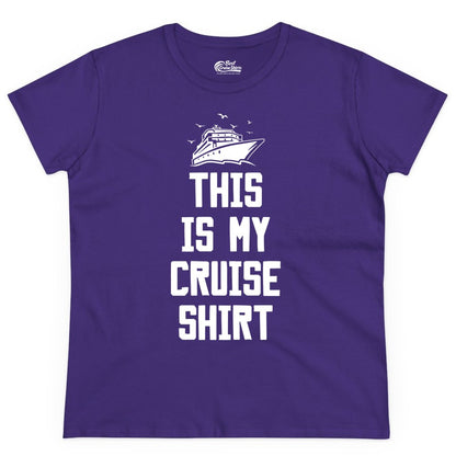 This Is My Cruise Shirt - Funny Cruise Vacation Shirt for Travelers (Ladies Tee) in Purple - This Is My Cruise Shirt Bold Cruise Ship Graphic Tee