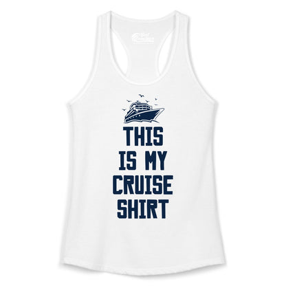This Is My Cruise Shirt - Funny Cruise Vacation Shirt for Travelers (Ladies Tank) in White - This Is My Cruise Shirt Bold Cruise Ship Graphic Tee