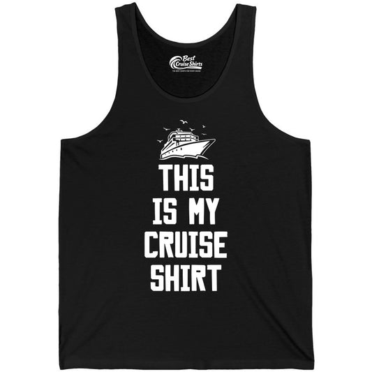 This Is My Cruise Shirt - Funny Cruise Vacation Shirt for Travelers (Tank Top) in Black - This Is My Cruise Shirt Bold Cruise Ship Graphic Tee