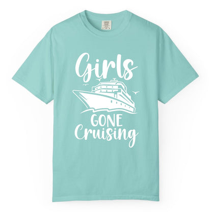 Girls Cruise Shirt - Fun Group Vacation Apparel for Ladies Trips (Comfort Color) in Chalky Mint - Girls Gone Cruising Group Cruise Shirt - Fun Girls Trip Cruise Apparel