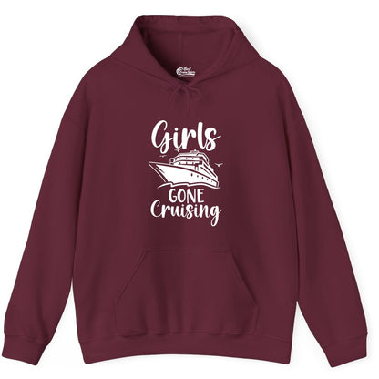 Girls Cruise Shirt - Fun Group Vacation Apparel for Ladies Trips (Hoodie) in Maroon - Girls Gone Cruising Group Cruise Shirt - Fun Girls Trip Cruise Apparel