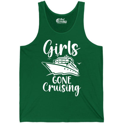 Girls Cruise Shirt - Fun Group Vacation Apparel for Ladies Trips (Tank Top) in Kelly - Girls Gone Cruising Group Cruise Shirt - Fun Girls Trip Cruise Apparel
