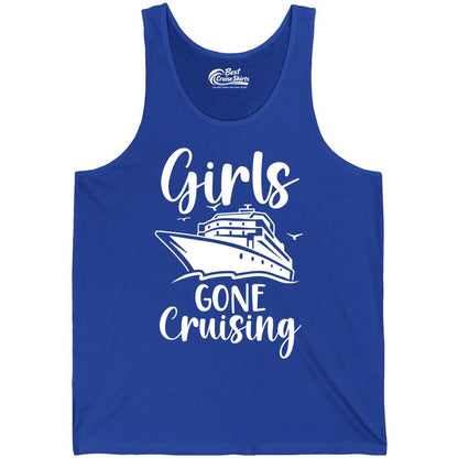 Girls Cruise Shirt - Fun Group Vacation Apparel for Ladies Trips (Tank Top) in True Royal - Girls Gone Cruising Group Cruise Shirt - Fun Girls Trip Cruise Apparel