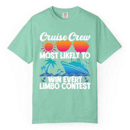 Cruise Crew Shirt - Funny Limbo Contest Tee for Group Cruises (Comfort Color) in Island Reef - Cruise Crew Limbo Contest Funny Group Caribbean Party Shirt