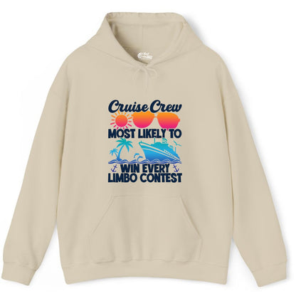 Cruise Crew Shirt - Funny Limbo Contest Tee for Group Cruises (Hoodie) in Sand - Cruise Crew Limbo Contest Funny Group Caribbean Party Shirt