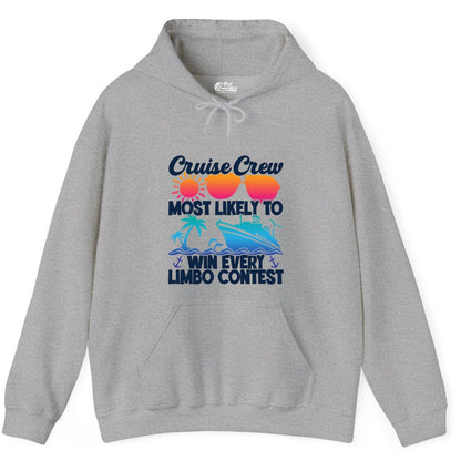 Cruise Crew Shirt - Funny Limbo Contest Tee for Group Cruises (Hoodie) in Sport Grey - Cruise Crew Limbo Contest Funny Group Caribbean Party Shirt