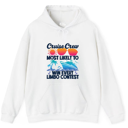 Cruise Crew Shirt - Funny Limbo Contest Tee for Group Cruises (Hoodie) in White - Cruise Crew Limbo Contest Funny Group Caribbean Party Shirt