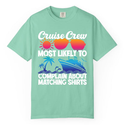 Cruise Crew Shirt - Funny Matching Group Vacation Tee for Cruises (Comfort Color) in Island Reef - Cruise Crew Funny Matching Shirt Bold Sunglasses Tropical Ship Tee