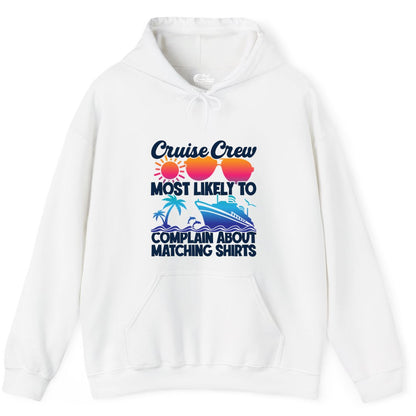 Cruise Crew Shirt - Funny Matching Group Vacation Tee for Cruises (Hoodie) in White - Cruise Crew Funny Matching Shirt Bold Sunglasses Tropical Ship Tee