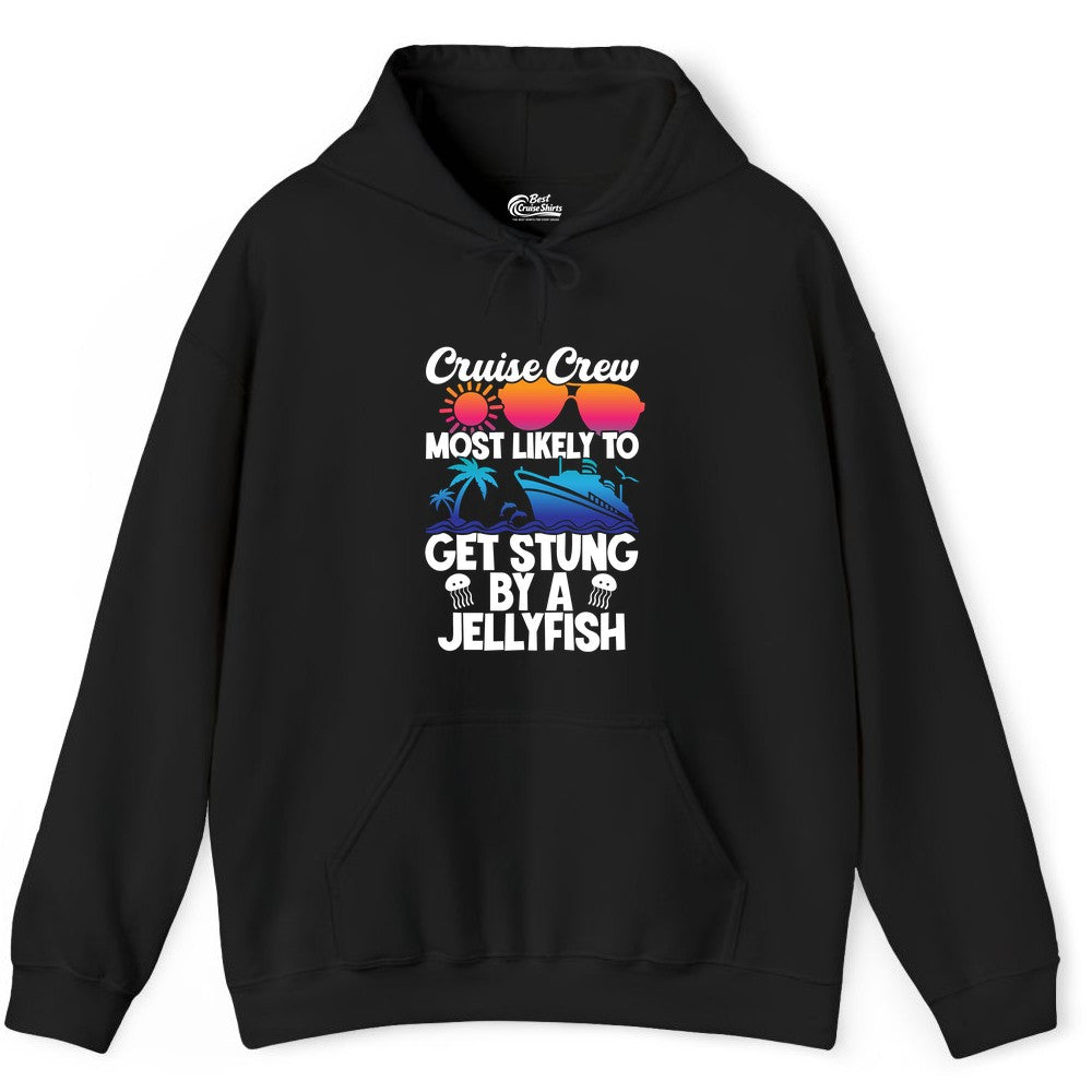 Cruise Crew Shirt - Funny Jellyfish Vacation Group Tee for Trips (Hoodie) in Black - Cruise Crew Shirt - Funny Jellyfish Sunglasses Tropical Vacation Tee