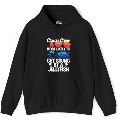 Cruise Crew Shirt - Funny Jellyfish Vacation Group Tee for Trips (Hoodie) in Black - Cruise Crew Shirt - Funny Jellyfish Sunglasses Tropical Vacation Tee