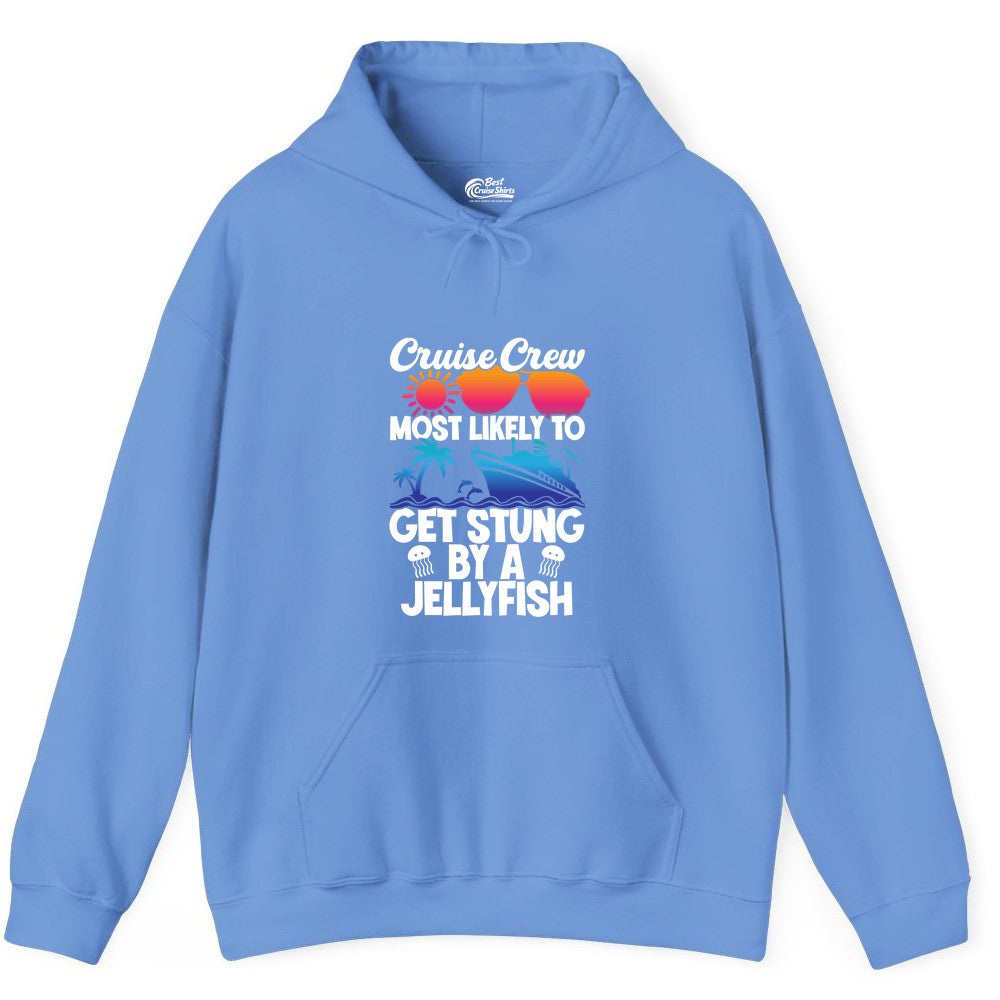 Cruise Crew Shirt - Funny Jellyfish Vacation Group Tee for Trips (Hoodie) in Carolina Blue - Cruise Crew Shirt - Funny Jellyfish Sunglasses Tropical Vacation Tee