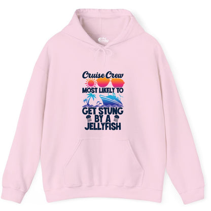 Cruise Crew Shirt - Funny Jellyfish Vacation Group Tee for Trips (Hoodie) in Light Pink - Cruise Crew Shirt - Funny Jellyfish Sunglasses Tropical Vacation Tee