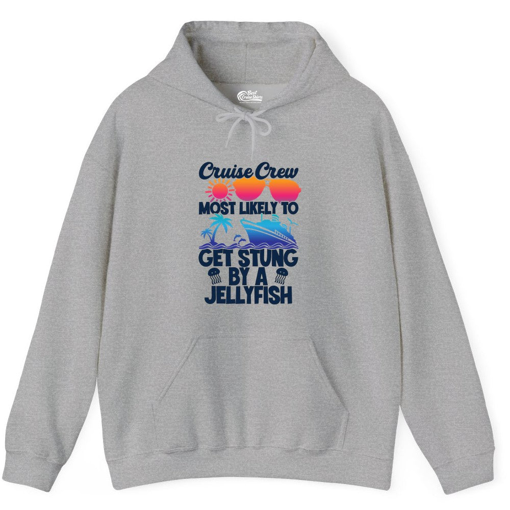 Cruise Crew Shirt - Funny Jellyfish Vacation Group Tee for Trips (Hoodie) in Sport Grey - Cruise Crew Shirt - Funny Jellyfish Sunglasses Tropical Vacation Tee