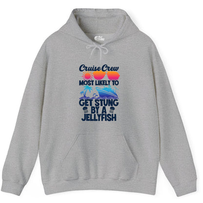 Cruise Crew Shirt - Funny Jellyfish Vacation Group Tee for Trips (Hoodie) in Sport Grey - Cruise Crew Shirt - Funny Jellyfish Sunglasses Tropical Vacation Tee