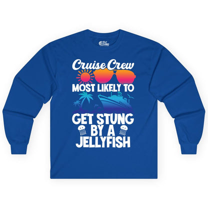 Cruise Crew Shirt - Funny Jellyfish Vacation Group Tee for Trips (Long Sleeve) in Royal - Cruise Crew Shirt - Funny Jellyfish Sunglasses Tropical Vacation Tee