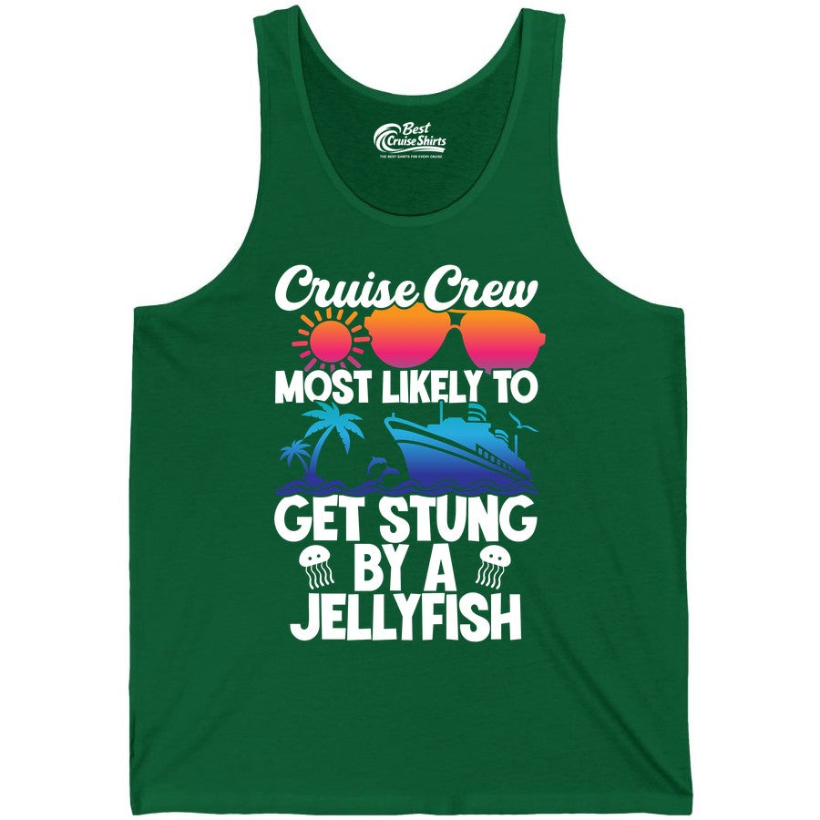 Cruise Crew Shirt - Funny Jellyfish Vacation Group Tee for Trips (Tank Top) in Kelly - Cruise Crew Shirt - Funny Jellyfish Sunglasses Tropical Vacation Tee