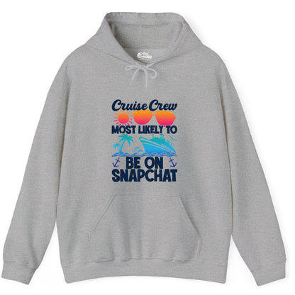 Cruise Crew Shirt - Funny Cruise Vacation Apparel for Snapchat Fans (Hoodie) in Sport Grey - Cruise Crew Most Likely to Be on Snapchat Colorful Cruise Shirt